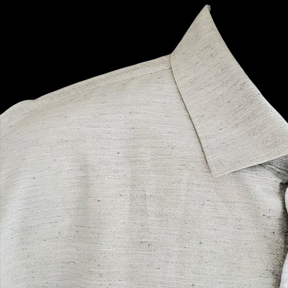 Bonobos Shirt Men's L Light Gray Blue Fleck Button Drop Tail Long Sleeve Cotton - Picture 4 of 9